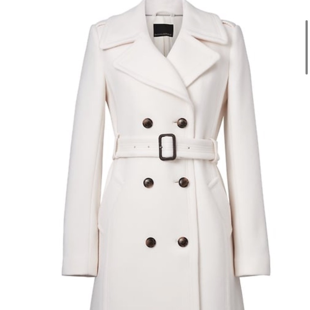 Sold Banana Republic Italian wool white coat